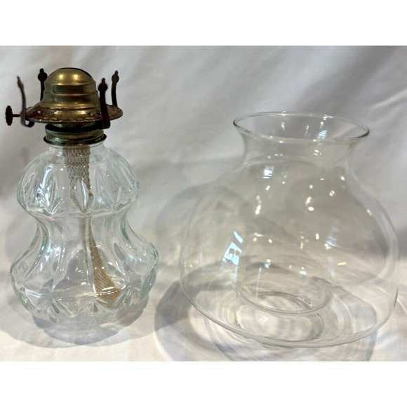 Diamond Point Lamplight Farms Kerosene Oil Lamp Austria Mushroom Shade 14" Chimn - Picture 5 of 13